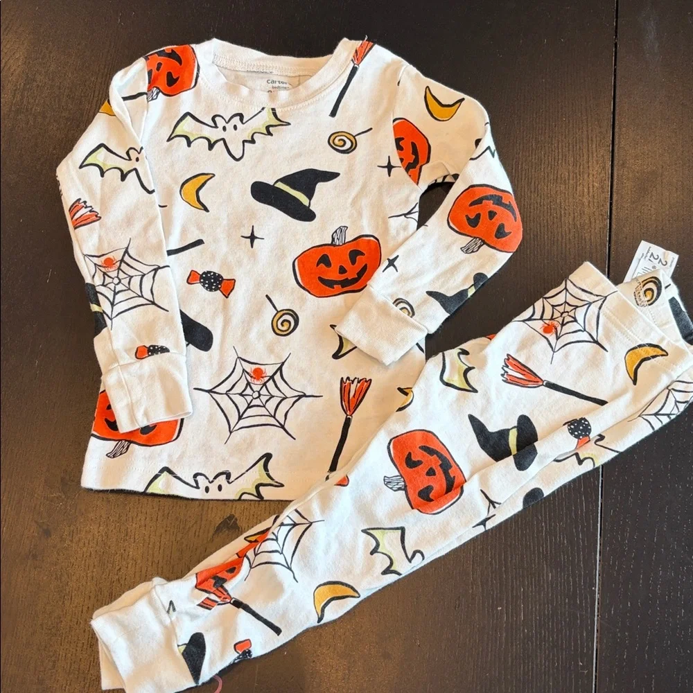 Carter’s Toddler 2 Piece Halloween Pajamas 100% Snug Fit Cotton Pajamas Size 2T